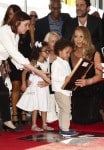 Mariah Carey with her twins Moroccan and Monroe Cannon at Hollywood Walk Of Fame Star Ceremony