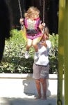 Mason and Penelope Disisck at the park in Malibu