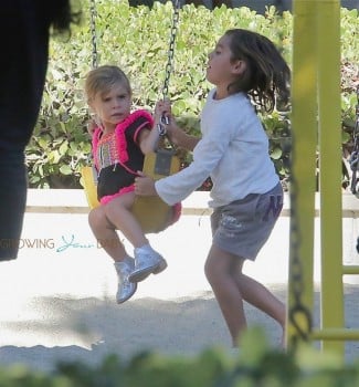 Mason and Penelope Disisck at the park in Malibu