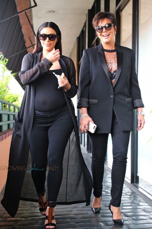 Pregnant Kim Kardashian and Kris Jenner out for lunch in LA