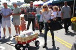 Tori Spelling and Dean McDermott at the farmer's market with their kids Liam, Stella, Finn and Hattie