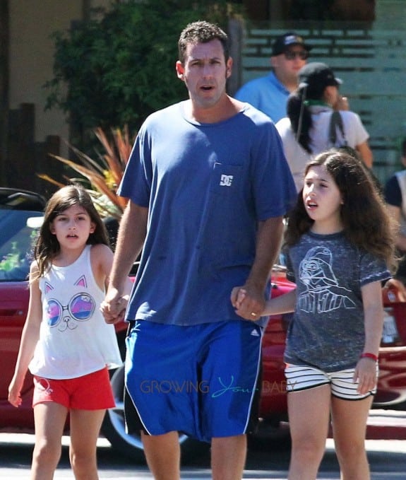 Adam Sandler takes his daughters Sunny and Sadie to breakfast in Malibu
