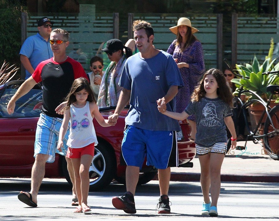 Adam Sandler takes his daughters Sunny and Sadie to breakfast in Malibu