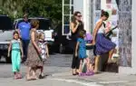 Ben Affleck & Jennifer Garner with kids Violet, and Seraphina at the market in Pacific Palisades