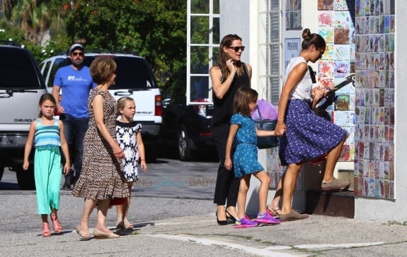 Ben Affleck & Jennifer Garner with kids Violet, and Seraphina at the market in Pacific Palisades