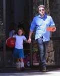 Ben Affleck with daughter Seraphina at Church