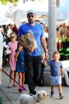 Ben Affleck with kids Violet, Seraphina and Samuel at the market in Pacific Palisades