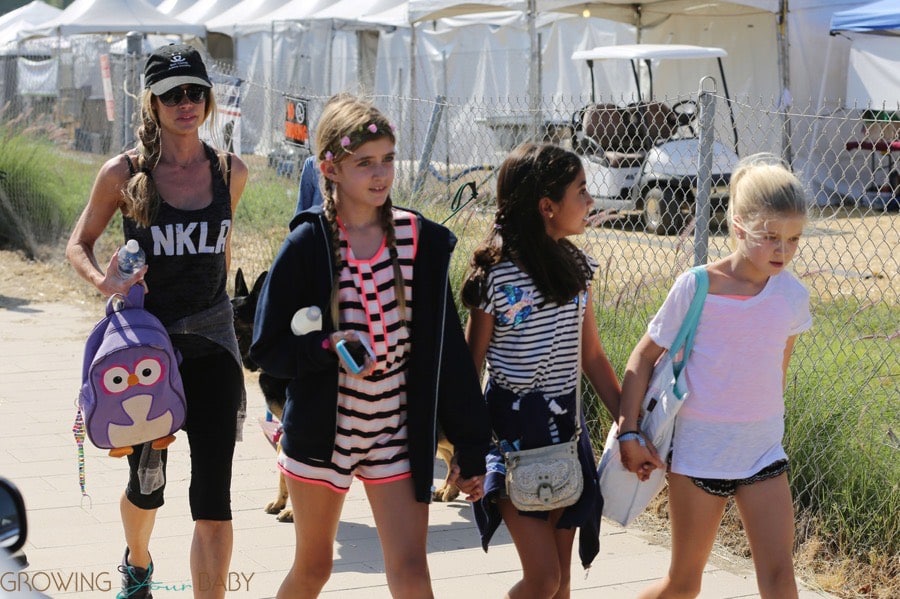 Denise Richards at the Malibu cookoff with daughters Sam and Lola Sheen