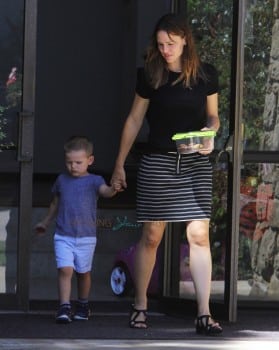 Jennifer Garner and son Samuel at church