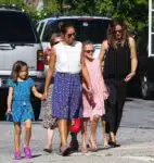 Jennifer Garner with kids Violet, and Seraphina at the market in Pacific Palisades