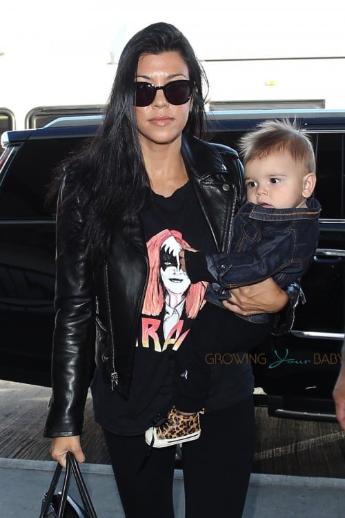 Kourtney Kardashian at LAX with son Reign Disick