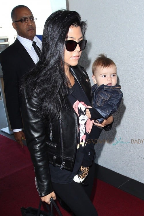 Kourtney Kardashian at LAX with son Reign Disick