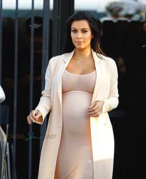 Pregnant Kim Kardashian leaves a studio in Sherman Oaks CA