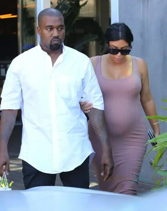 Pregnant Kim Kardashian out in Malibu with husband Kanye West