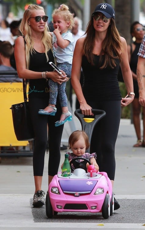 Tamara and Petra Ecclestone out in LA with their daughters Lavinia and Sophia