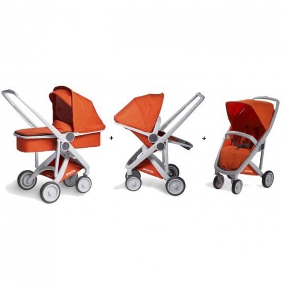 Upp Carrycot, Reversible & Classic Grey-Orange