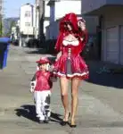 Alessandra Ambrosio dressed up for Halloween with her son Noah Mazur