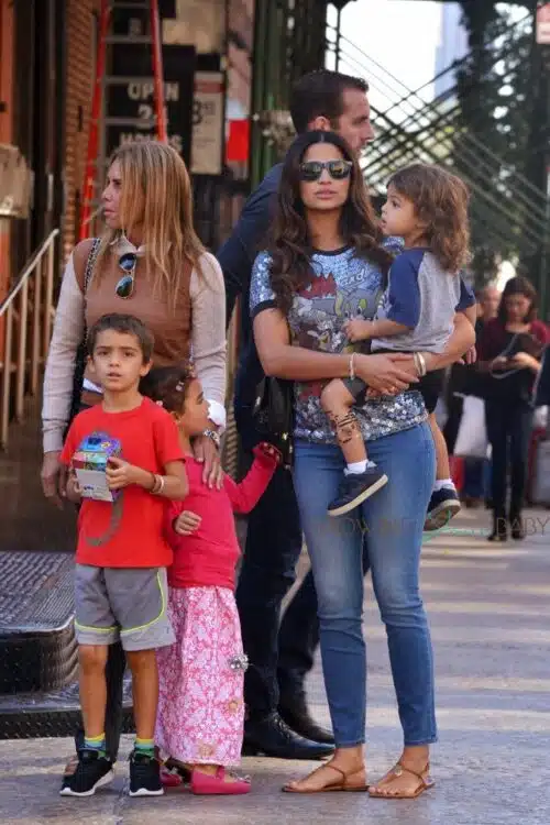 Camila Alves out in NYC with kids Levi, Vida & Livingston McConaughey