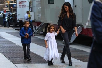 Camila Alves out in NYC with kids Vida & Levi McConaughey