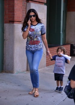 Camila Alves out in NYC with son Livingston McConaughey