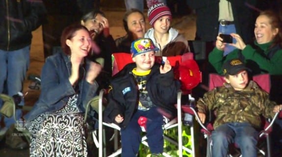 Evan Leversage - enjoying the christmas parade