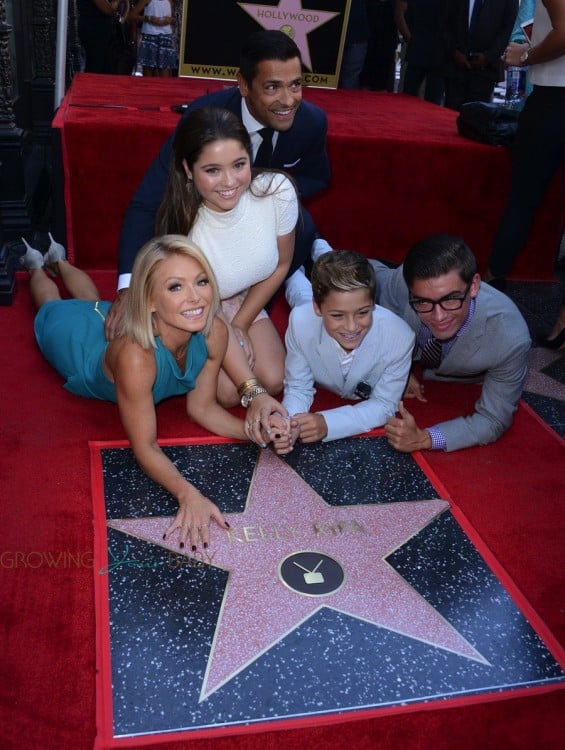 Kelly Ripa & Mark Consuelos with kids Michael, Lola and Joaquin at The Hollywood Walk Of Fame ceremony