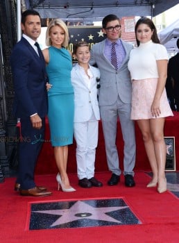 Kelly Ripa and Mark Consuelos with kids Michael, Lola and Joaquin at The Hollywood Walk Of Fame ceremony