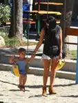 Kourtney Kardashian out in LA at the park with daughter Penelope Disick