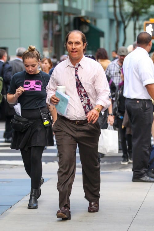 Matthew McConaughey seen filming for his upcoming movie 'Gold' in NYC