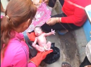 Newborn Baby Discarded in Garbage Bag rescued By Passersby