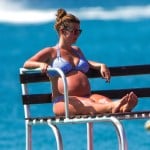 Pregnant Coleen Rooney on the beach in Barbados