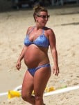 Pregnant Coleen Rooney spends time on the beach in Barbados