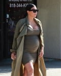 Pregnant Kim Kardashian arrives at North's ballet class