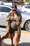 Pregnant Kim Kardashian arrives at North's ballet class