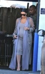 Pregnant Kim Kardashian leaves a studio in LA with husband Kanye West