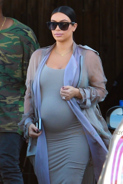 Very Pregnant Kim Kardashian leaves a studio in LA