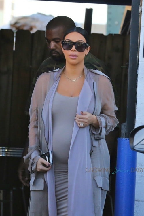 Very Pregnant Kim Kardashian leaves a studio in LA with husband Kanye West