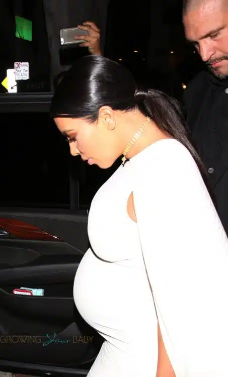 pregnant Kim Kardashian out for dinner