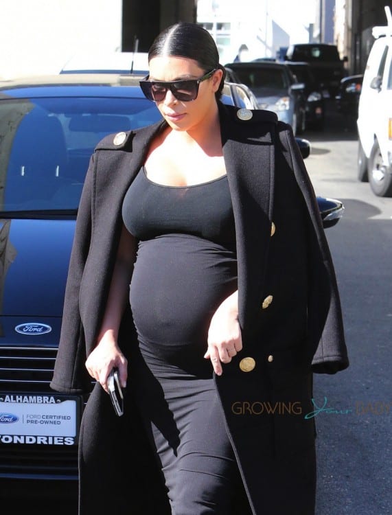 A Very pregnant Kim Kardashian shops in Beverly Hills