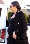 A Very pregnant Kim Kardashian  shops in Beverly Hills