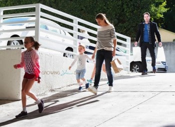 Ben Affleck and Jennifer Garner are seen leaving Cake Mix with their children Seraphina, and Samuel