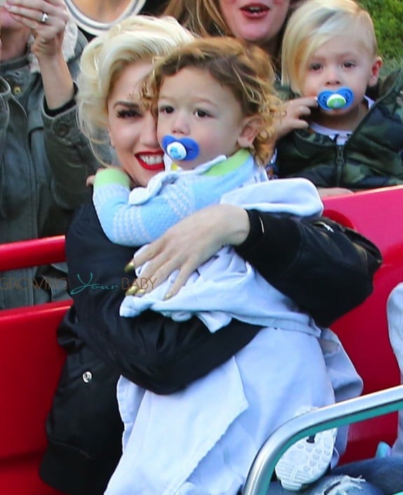 Gwen Stefani with son Apollo at Disneyland