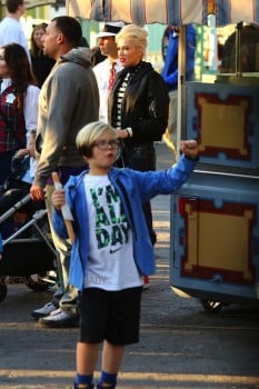 Gwen Stefani with son Zuma at Disneyland