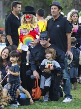 Molly Sims and husband Scott Stuber with kids Brooks and Scarlett at Halloween 2015