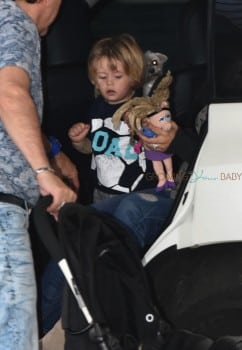 Noah Buble at the Buenos Aires airport with mom Luisana Lopilato