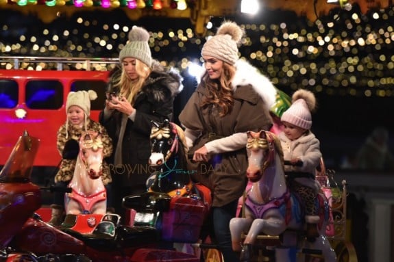 Petra and Tamara Ecclestone at WInter Wonderland with daughters Lavina and Sophia