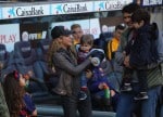 Shakira with sons Sasha and Milan at the La Liga match between FC Barcelona and Real Sociedad de Futbol