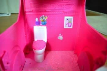 barbie pop up camper - bathroom