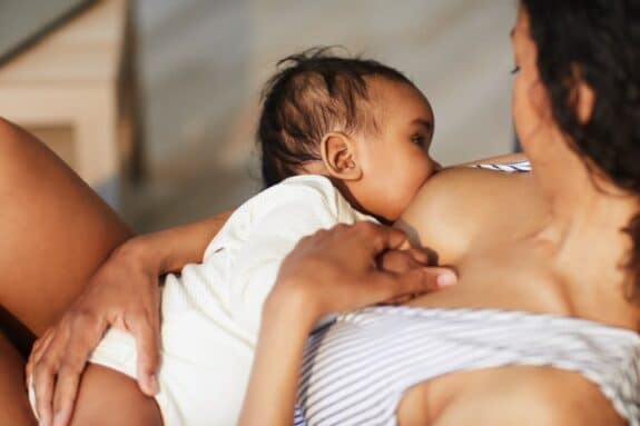 young mom breastfeeding