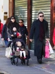 Alec Baldwin and his wife Hilaria Thomas seen out shopping with daughter Carmen and baby son Rafael in Madrid